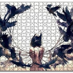 Cakapuzzle Çıplak Kadın ve Zincirli Kargalar Mdf 500 Parça Puzzle
