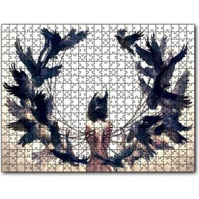 Cakapuzzle Çıplak Kadın ve Zincirli Kargalar Mdf 500 Parça Puzzle