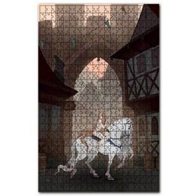 Cakapuzzle Çıplak Lady Godiva Beyaz At Üzerinde 120 Parça Ahşap Puzzle