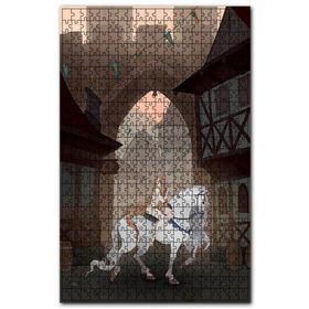 Cakapuzzle Çıplak Lady Godiva Beyaz At Üzerinde Ahşap 1000 Parça Puzzle
