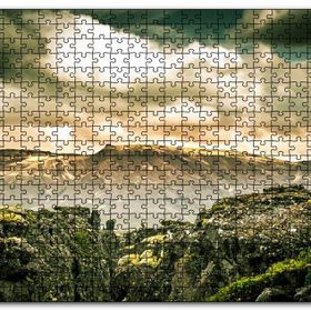 Cakapuzzle Çıplak Tepeler Bulutlar ve Kayalıklar Mdf 1000 Parça Puzzle