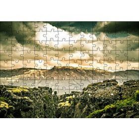 Cakapuzzle Çıplak Tepeler Bulutlar ve Kayalıklar Mdf 120 Parça Puzzle