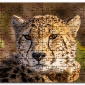 Cakapuzzle Çita Yakın Çekim Flu Savana Arkaplan Mdf 120 Parça Puzzle
