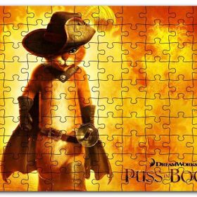 Cakapuzzle Çizmeli Kedi Animasyon Görsel Mdf 120 Parça Puzzle