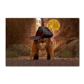 Cakapuzzle Çizmeli Kedi Çizgi film Görseli 120 Parça Ahşap Puzzle