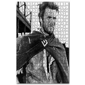 Cakapuzzle Clint Eastwood Pançosuyla Siyah Beyaz Ahşap 1000 Parça Puzzle