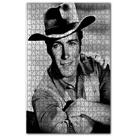 Cakapuzzle Clint Eastwood Şapkalı Oturan Poz Ahşap 1000 Parça Puzzle