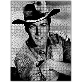Cakapuzzle Clint Eastwood Şapkalı Oturan Poz Ahşap 255 Parça Puzzle