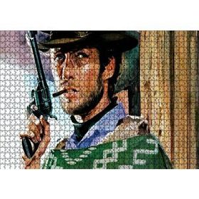 Cakapuzzle Clint Eastwood Yeşil Pançolu ve Silahlı Mdf 1000 Parça Puzzle