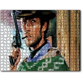 Cakapuzzle Clint Eastwood Yeşil Pançolu ve Silahlı Mdf 120 Parça Puzzle