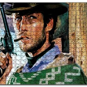 Cakapuzzle Clint Eastwood Yeşil Pançolu ve Silahlı Mdf 255 Parça Puzzle