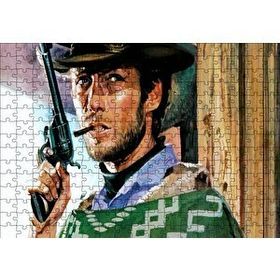 Cakapuzzle Clint Eastwood Yeşil Pançolu ve Silahlı Mdf 255 Parça Puzzle