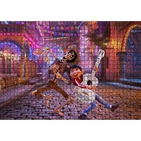 Cakapuzzle Coco Gitarist Çocuk ve İskelet Dans Ediyor 120 Parça Ahşap Puzzle