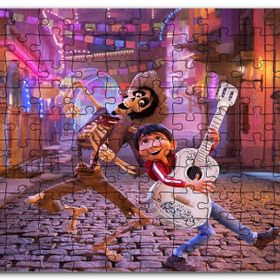 Cakapuzzle Coco Gitarist Çocuk ve İskelet Dans Ediyor Mdf 500 Parça Puzzle
