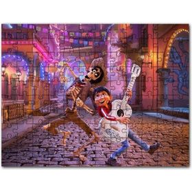 Cakapuzzle Coco Gitarist Çocuk ve İskelet Dans Ediyor Mdf 500 Parça Puzzle