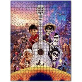 Cakapuzzle Coco Pixar Karakterler ve Beyaz Gitar Ahşap 255 Parça Puzzle