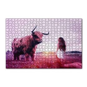 Cakapuzzle Çocuk ve Boğa 120 Parça Ahşap Puzzle