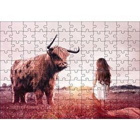 Cakapuzzle Çocuk ve Boğa 120 Parça Ahşap Puzzle