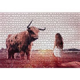 Cakapuzzle Çocuk ve Boğa 120 Parça Ahşap Puzzle