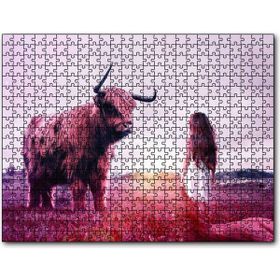 Cakapuzzle Çocuk ve Boğa 500 Parça Ahşap Puzzle
