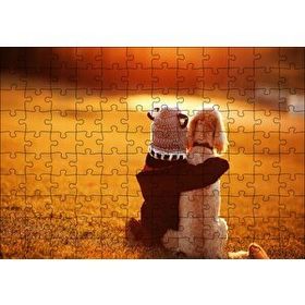 Cakapuzzle Çocuk ve Köpek Best Friends 120 Parça Ahşap Puzzle