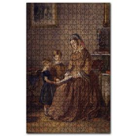 Cakapuzzle Çocuklarına Okuma Öğreten Kadın Ahşap 255 Parça Puzzle