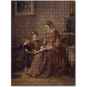Cakapuzzle Çocuklarına Okuma Öğreten Kadın Ahşap 255 Parça Puzzle