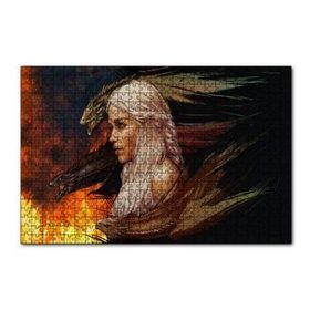 Cakapuzzle Daenerys Targaryen ve Ejderhalar Çizim 120 Parça Ahşap Puzzle
