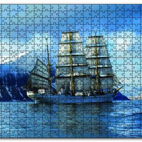 Cakapuzzle Dağlar Arasında Süzülen Yelkenli Ahşap 500 Parça Puzzle