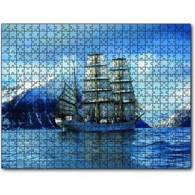 Cakapuzzle Dağlar Arasında Süzülen Yelkenli Ahşap 500 Parça Puzzle