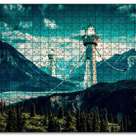 Cakapuzzle Dağlar ve Deniz Fenerleri Ahşap 500 Parça Puzzle