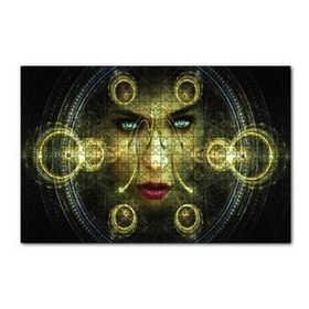 Cakapuzzle Daireler çinde Kadın Yüz Gözler 120 Parça Ahşap Puzzle