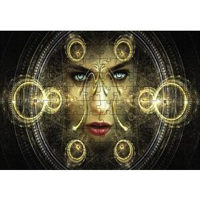 Cakapuzzle Daireler çinde Kadın Yüz Gözler 120 Parça Ahşap Puzzle
