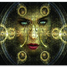 Cakapuzzle Daireler Çinde Kadın Yüz Gözler Mdf 120 Parça Puzzle