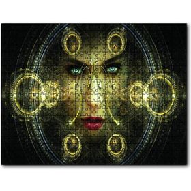 Cakapuzzle Daireler Çinde Kadın Yüz Gözler Mdf 120 Parça Puzzle