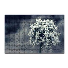Cakapuzzle Dal ve Tomurcuk Şeklinde Çiçek Siyah Beyaz 120 Parça Ahşap Puzzle