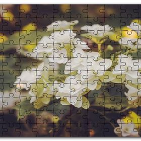 Cakapuzzle Dalda Bembeyaz Çiçekler Flu Arkaplan Mdf 255 Parça Puzzle