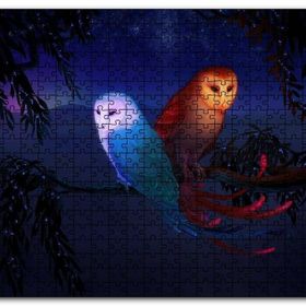 Cakapuzzle Dalda Fantastik Baykuşlar ve Işıklar Mdf 1000 Parça Puzzle