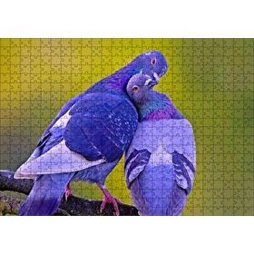 Cakapuzzle Dalda Sarılan İki Güvercin 120 Parça Ahşap Puzzle