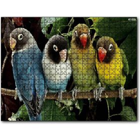 Cakapuzzle Dalda Sevda Papağanları Mdf 500 Parça Puzzle