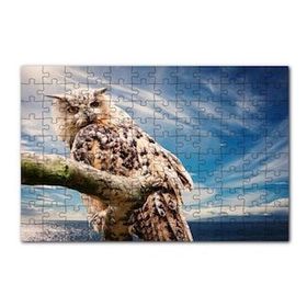Cakapuzzle Daldaki Avcı Baykuş Deniz ve Bulutlar 120 Parça Ahşap Puzzle