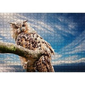 Cakapuzzle Daldaki Avcı Baykuş Deniz ve Bulutlar Mdf 500 Parça Puzzle