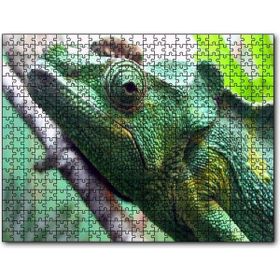 Cakapuzzle Daldaki Bukalemun Yakın Çekim Mdf 120 Parça Puzzle