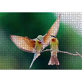 Cakapuzzle Daldaki Dişisini Besleyen Erkek Kuş 120 Parça Ahşap Puzzle