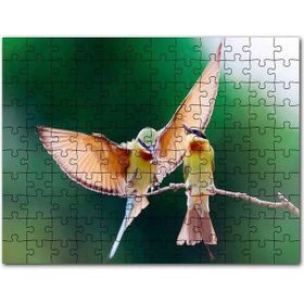 Cakapuzzle Daldaki Dişisini Besleyen Erkek Kuş Mdf 120 Parça Puzzle