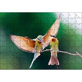 Cakapuzzle Daldaki Dişisini Besleyen Erkek Kuş Mdf 120 Parça Puzzle