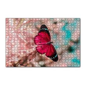 Cakapuzzle Daldaki Kırmızı Kelebek Yakın Plan 120 Parça Ahşap Puzzle