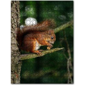 Cakapuzzle Daldaki Küçük Kahverengi Sincap Ahşap 500 Parça Puzzle