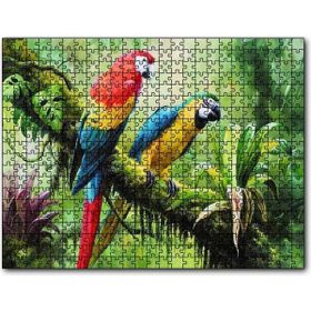 Cakapuzzle Daldaki Pappağanlar Görseli Mdf 500 Parça Puzzle