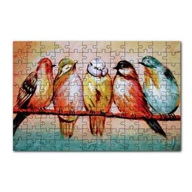 Cakapuzzle Daldaki Renkli Kuş Sanatsal Görsel 120 Parça Ahşap Puzzle